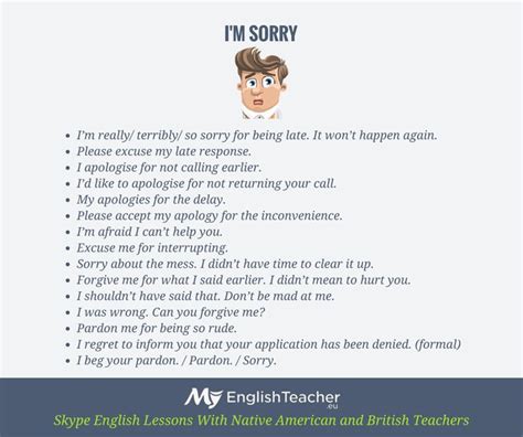 Expressions You Can Use When Apologising Excuse Me Sorry About The