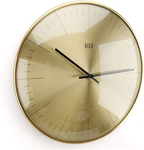 Hito Silent Non Ticking Wall Clock Glass Front Cover Accurate Sweep