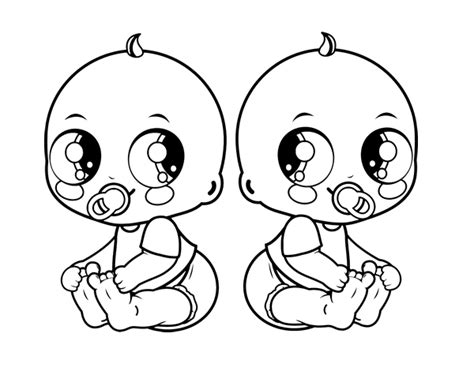 coloriage de bebes jumeaux pour colorier coloritoucom