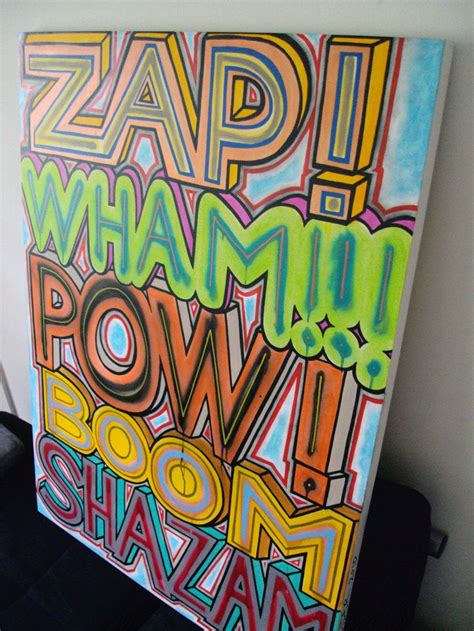 Reserved Zap Wham Pow Boom Shazam Colorful Pop Art Painting 36 Etsy