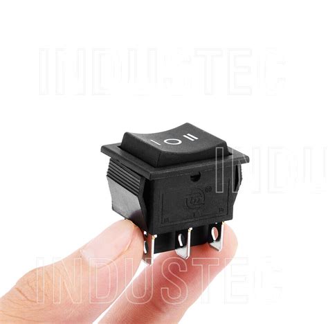 Industec Dpdt 20a 12v 6 Pin Maintained Rocker Switch 2 Position Quick