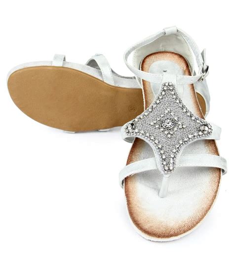 Kiss Kriss Silver Flat Sandals Price In India Buy Kiss Kriss Silver