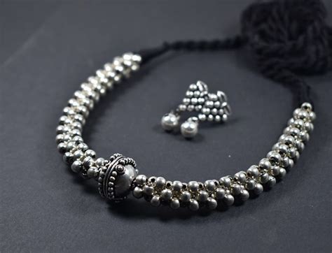 Advaita Handicrafts Kolhapuri Choker Bead Necklace Set Art Jewelry