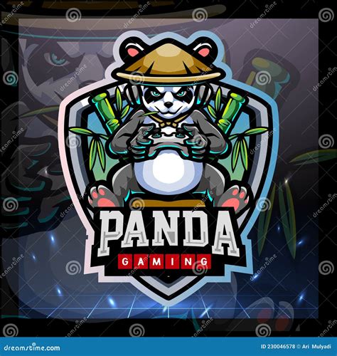 Panda Gaming Mascot Esport Logo Design Stock Vector Illustration Of