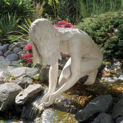 Amazon Nude Female Lake Fountain Garden Statue Sculpture Figurine