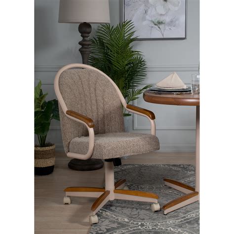 Casual Dining Cushion Swivel And Tilt Rolling Caster Chair On Sale