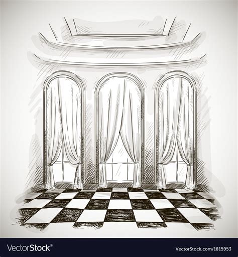 Sketch Of A Classic Parlor Ballroom Royalty Free Vector