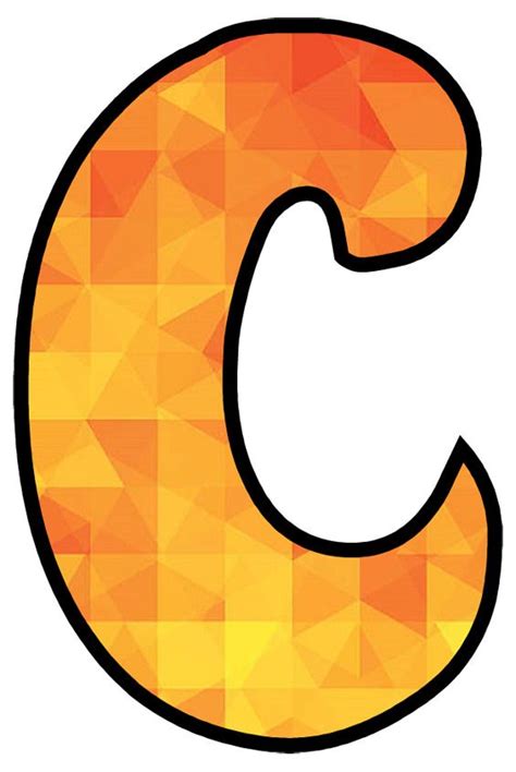 Buchstabe Letter C Orange Color Color Lettering