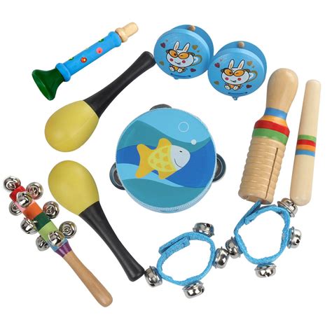 10 Pcs Kids Baby Roll Drum Musical Instruments Band Kit Children Toy