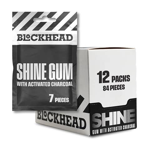 Blockhead White Gum Xylitol Activated Charcoal Sugar