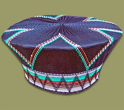 Zulu Hat Traditional Black Green Brown