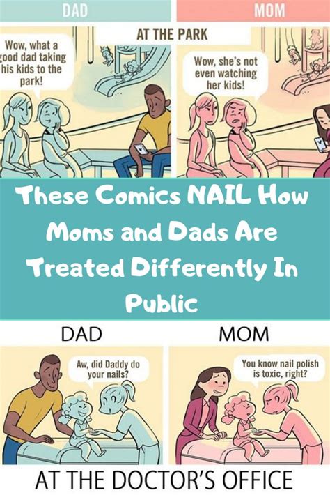 These Comics Nail How Moms And Dads Are Treated Differently In Public