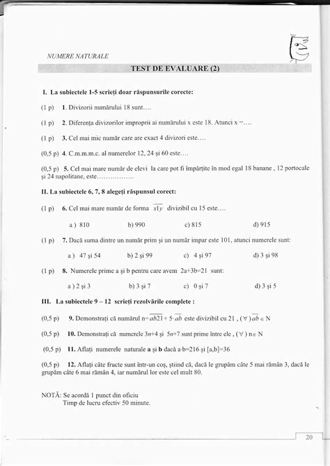Matematica Impreuna Teste Pentru Vacanta La Clasa A Vi A