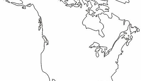 Blank Map Of North America Worksheet