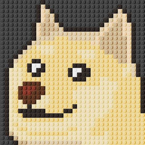 Doge Meme Pixel Art Brick Mosaic