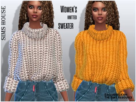 The Sims Resource Womens Knitted Sweater