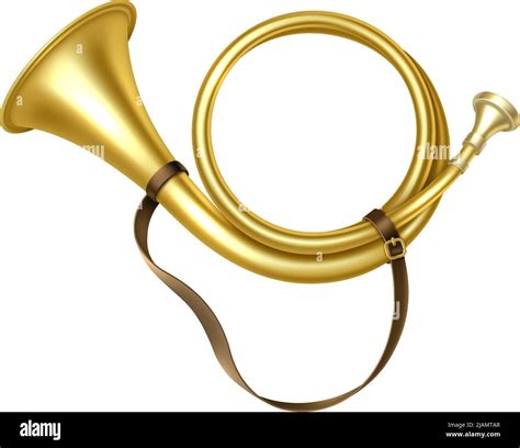 Golden Trumpet Realistic Musical Instrument Gold Metal Bugle Royal