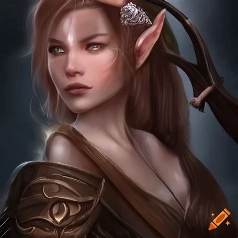 Art Of A Fantasy Elf Girl With A Bow