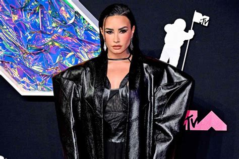 Demi Lovato Hits MTV VMAs Red Carpet In Edgy All Black Ensemble Ahead Of Her Performance