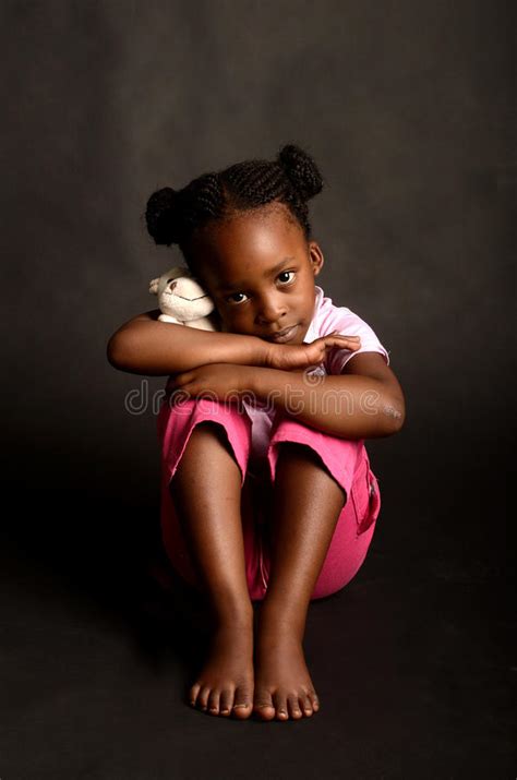 Sad Little African Girl Stock Photo Image Of Black Child