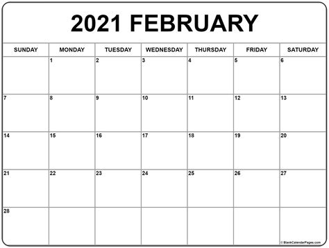Colorful february 2021 calendar printable in pdf. February 2021 calendar | free printable calendar templates