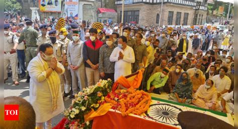 Ex Himachal Pradesh Cm Virbhadra Singh Cremated With Full State Honours Shimla News Times Of