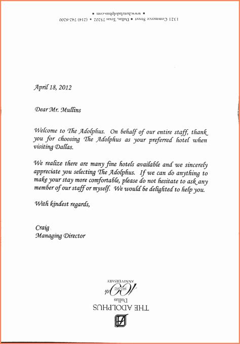 hotel notice sample notice letter