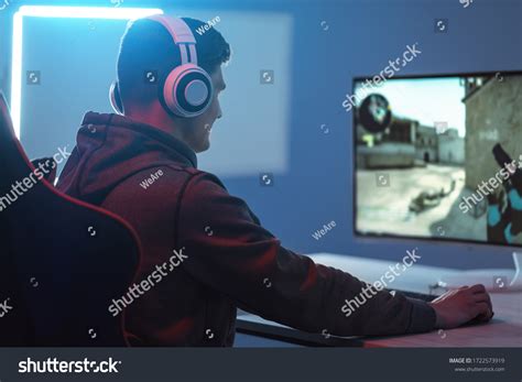 Gamer Playing Video Game On His Stock Photo 1722573919 Shutterstock