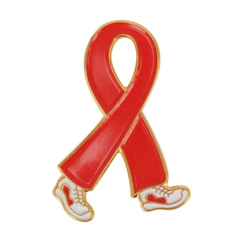 Aidshiv Awareness Walking Angel Ribbon Lapel Pins In Brooches From