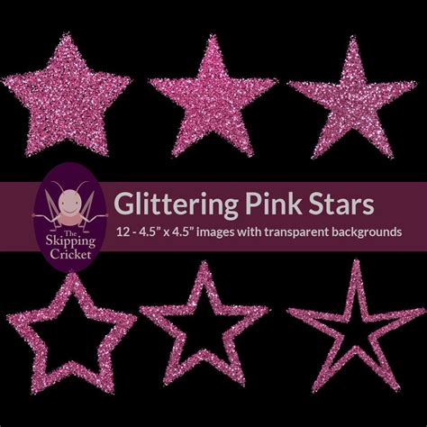 Glitter Stars Pink Stars Pink Glitter Clips Star Wars Sparkling