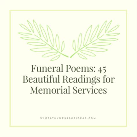 Funeral Poems 45 Beautiful Readings For Memorial Services Sympathy