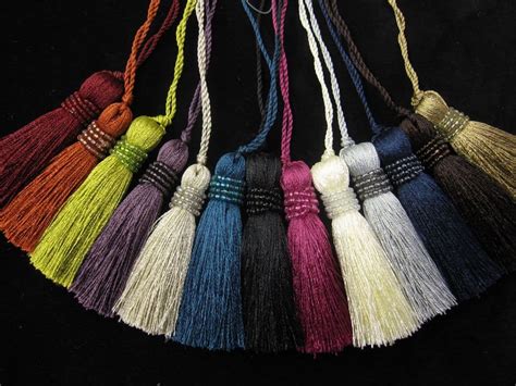 Milly Key Tassel With Bead Trim Decorative Tassel In 13 Cols Fabric Tassel