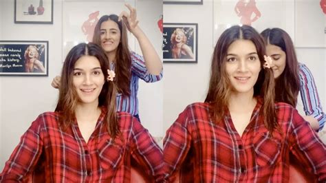 Kriti Sanon Gets Quarantine Haircut From Sister Nupur Seen Her New Look Yet India Tv
