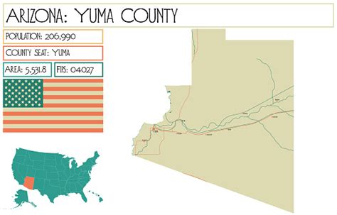 Karte Von Yuma County In Arizona Usa Stock Vektor Art Und Mehr Bilder