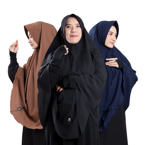 Jual Bajuyuli Khimar Jumbo Jilbab Syari Wolfis Premium Shopee Indonesia