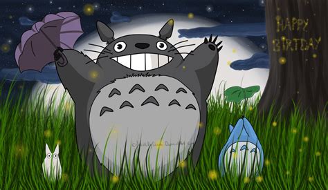 Totoro Happy Birthday By Angelbydeath On Deviantart