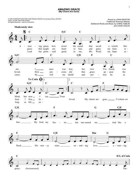 The lyrics of this sheet music were written by john newton. Amazing Grace (My Chains Are Gone) | Sheet Music Direct
