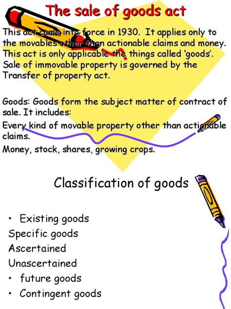 The act does not apply to. UnitII-The Sale of Goods Act | Lien | Law Of Obligations ...