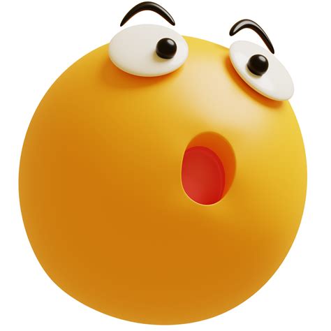 Yellow Face Wow Emoji Surprised Shocked Emoticon 3d Render