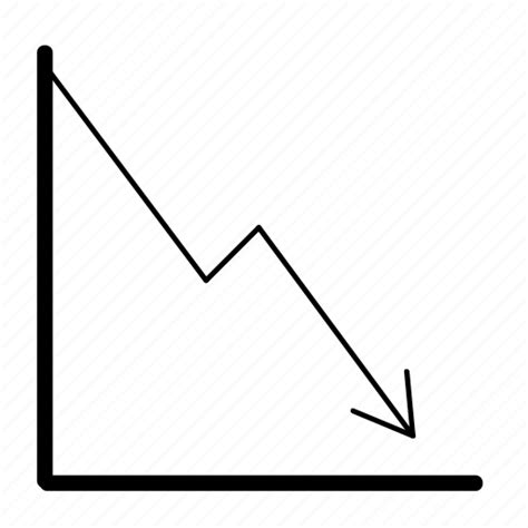Decline Decrease Drop Fall Graph Market Statistics Icon