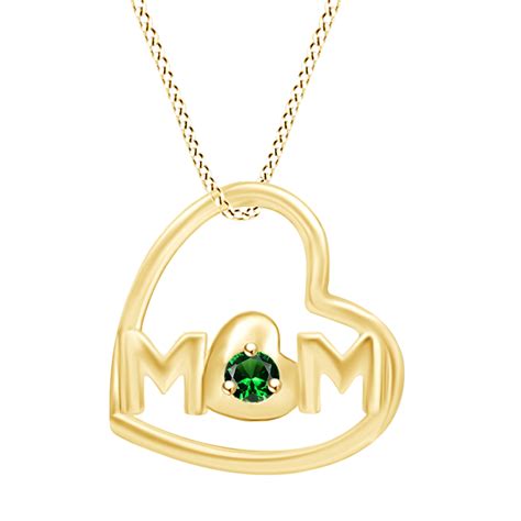 Jewel Zone Us Mothers Day Jewelry Ts Round Cut Simulated Emerald