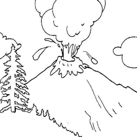 Coloriage Volcan En Ligne Gratuit à Imprimer