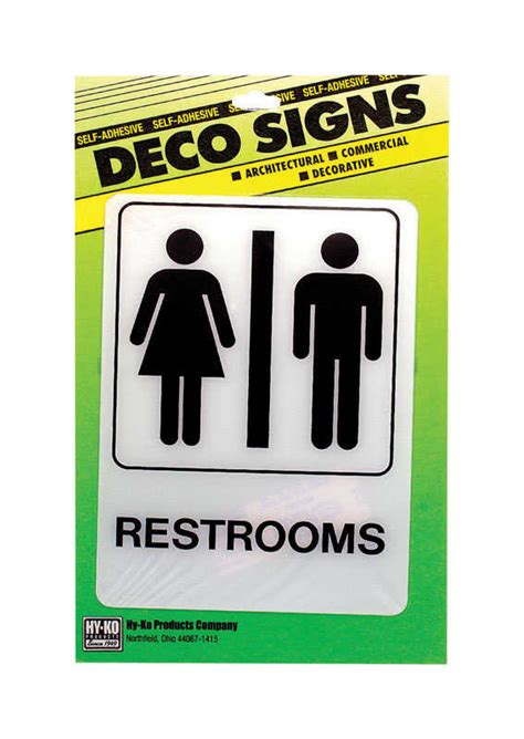 Hy Ko English Restrooms Sign Plastic 7 In H X 5 In W Ace Hardware