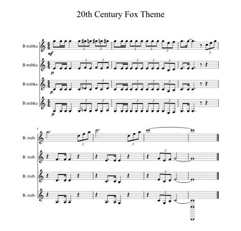 20th Century Fox Theme Sheet Music 1 Of 1 Pages Twentieth Century Fox