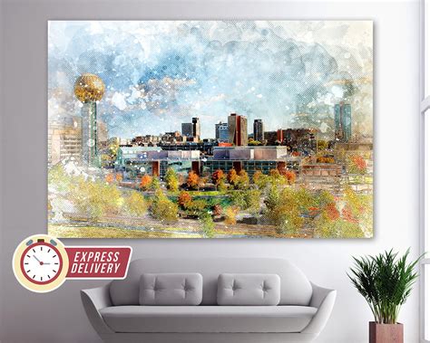 Knoxville Skyline Canvas Art Knoxville Print Knoxville Wall Etsy