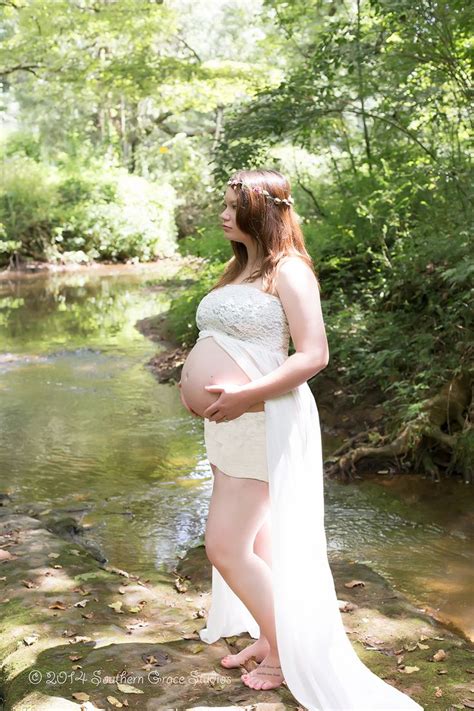 Maternity Session By A Waterfall