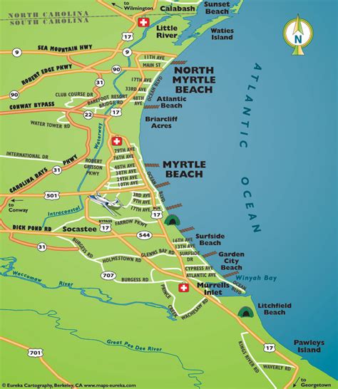 Myrtle Beach Map Guide Beach Map
