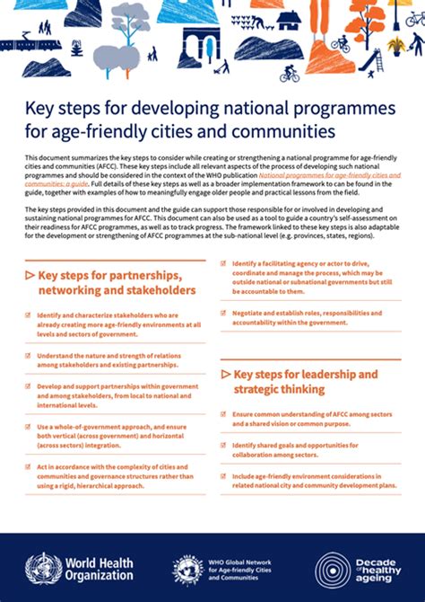 Key Steps For Developing National Programmes For Age Friendly Cities