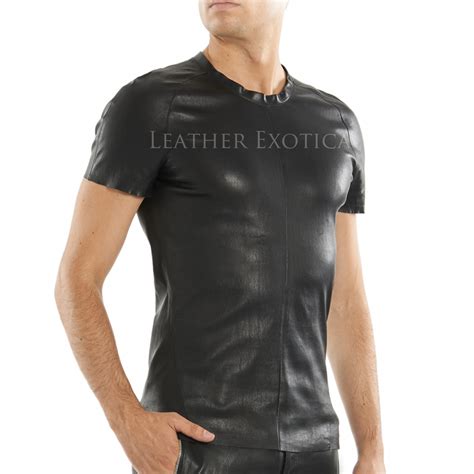 Lamb Leather T Shirt For Men Leatherexotica