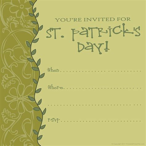 Free Printable St Patricks Day Invitations Make Your Own Invitations